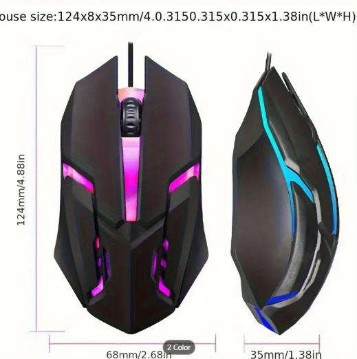 High-Precision 5000 DPI Wired Gaming Mouse (Black)