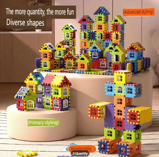 Large-Sized House 160-Piece Building Blocks Set