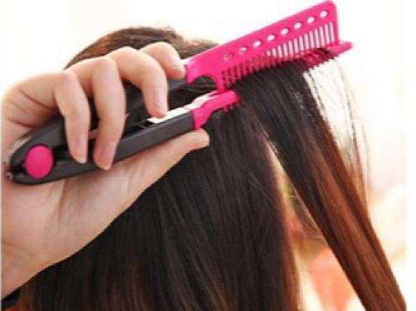 V Hair Comb Blue