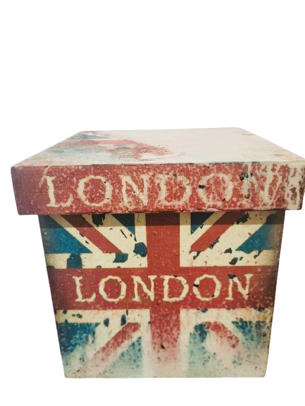 Rustic London Ottoman - A Memory of the Great Fire