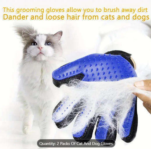 2-in-1 Pet Grooming Glove Brush (2Pcs Left & Right)