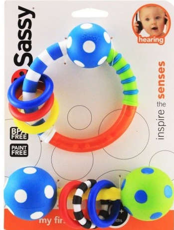 Sassy Ring And Polka Dot Rattle Combo