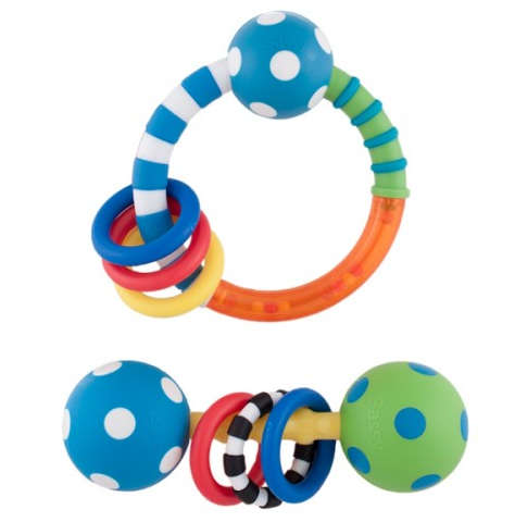 Sassy Ring And Polka Dot Rattle Combo