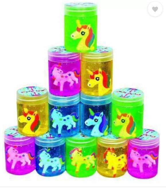 Unicorn Crystal Slime Transparent Mud - Assorted Colors (Set of 12)