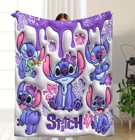 Stitch Purple Plush Fleece Blanket