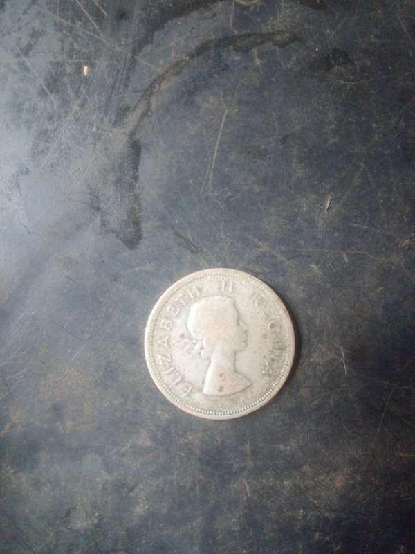 2 half shiling 1957 very rare silver