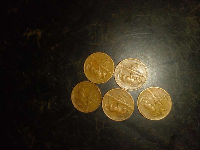 1969 Two cents x5