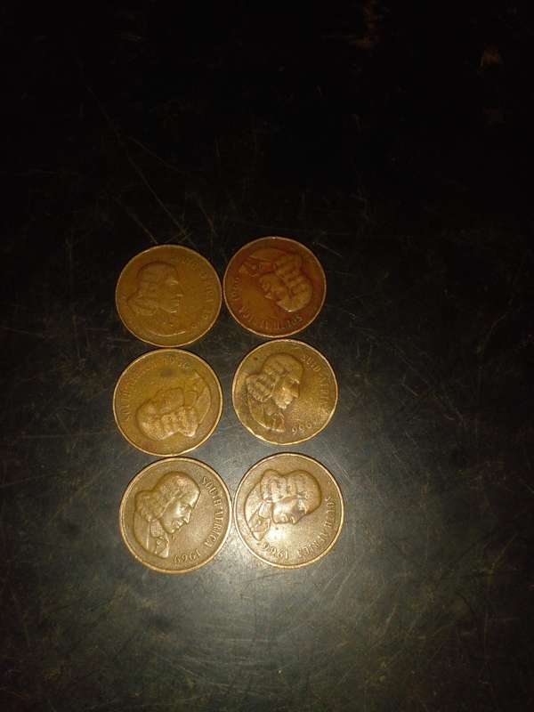 Two cent 1966  copper x6