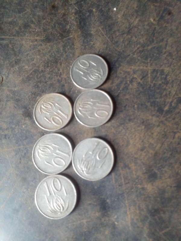 5 cents 1965 silver Afrikaans  x6