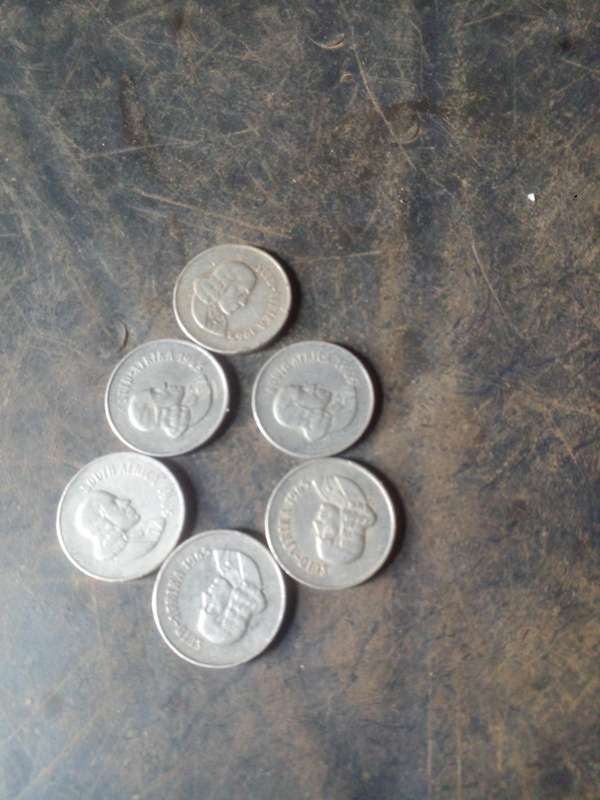 5 cents 1965 silver Afrikaans  x6