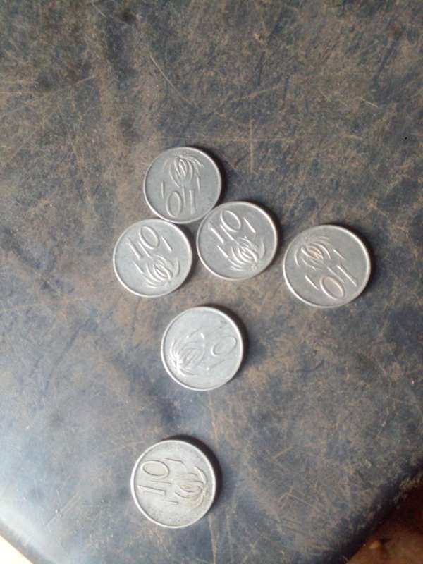 10 cents 1965 silver english  x6