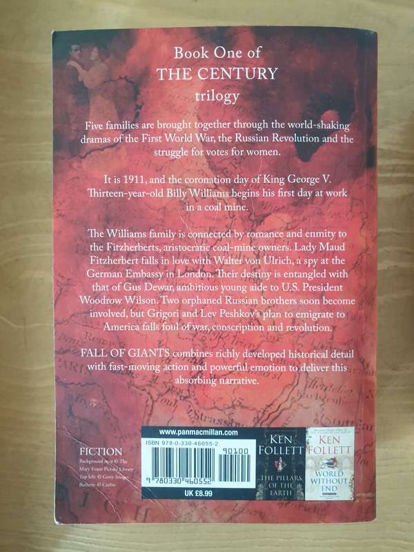 Ken Follett "Century Trilogy" Book Set-of-3 : Fall of Giants, Winter of the World & Edge of Eternity