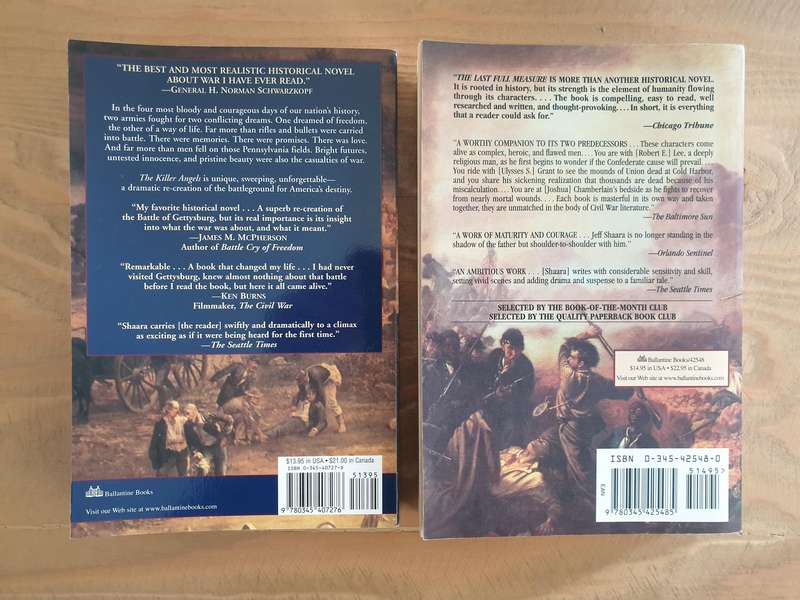 Michael Shaara & Jeff Shaara : "The Killer Angels" & "The Last Full Measure"