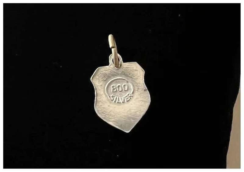 1970s Very Small Vintage 0.800 Silver Enamel MERAN, MERANO Italy Charm Pendant