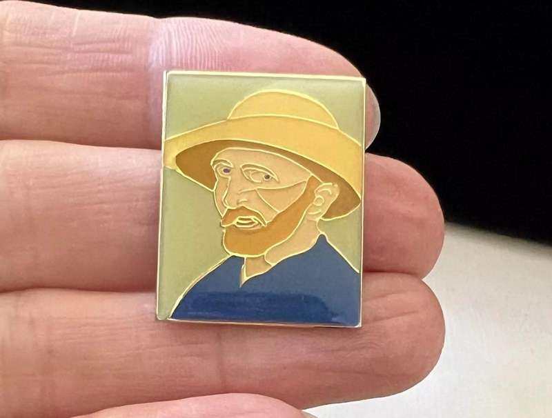 Pre-Loved Enamelled VINCENT VAN GOGH Brooch by "The Detroit Institute of Arts"