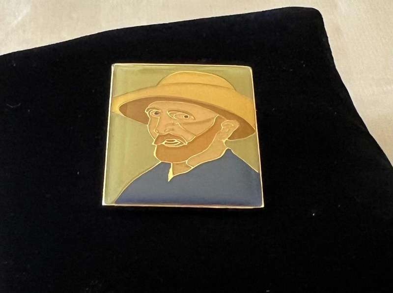 Pre-Loved Enamelled VINCENT VAN GOGH Brooch by "The Detroit Institute of Arts"