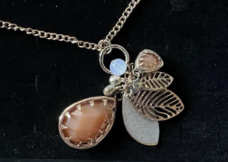 Very Long Pre-Loved Gold Tone Chain Necklace w/ Many Dangling Charms