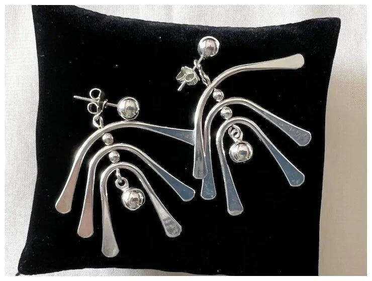 1990s Vintage Silver Tone Chain Necklace & Large Pierced Earrings 2 in 1 by AVON