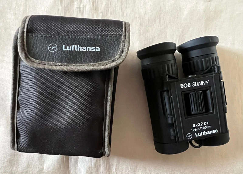 LUFTHANSA 8 x 22 DT 126m/1000m Binoculars by Bob Sunny w/ Original Case