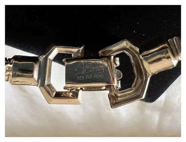 1940s Vintage Twisted Gold Tone Faux Pearls Bracelet by Pegasus CORO