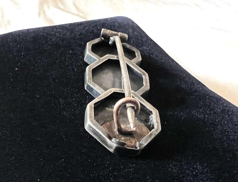 Antique Late Victorian 0.800 Silver w/ Rose Gold Elements 4-Leaf Clover Brooch
