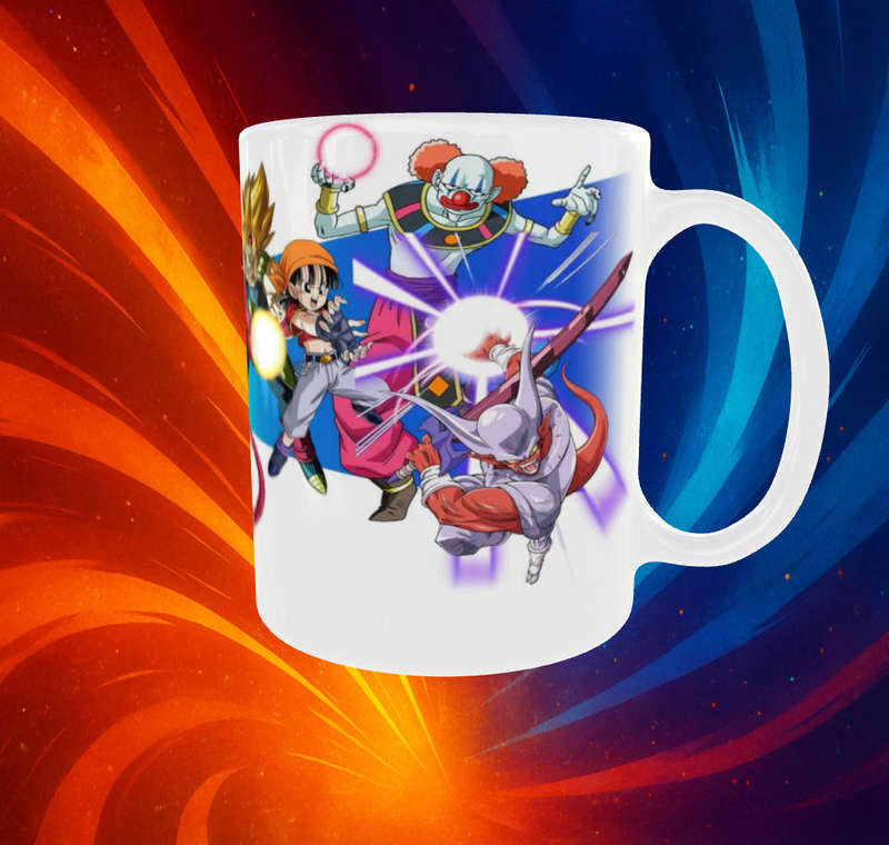 Dragon Ball Z Super Saiyan Mug  Full Cast Battle Wrap | Goku, Vegeta, Trunks & More