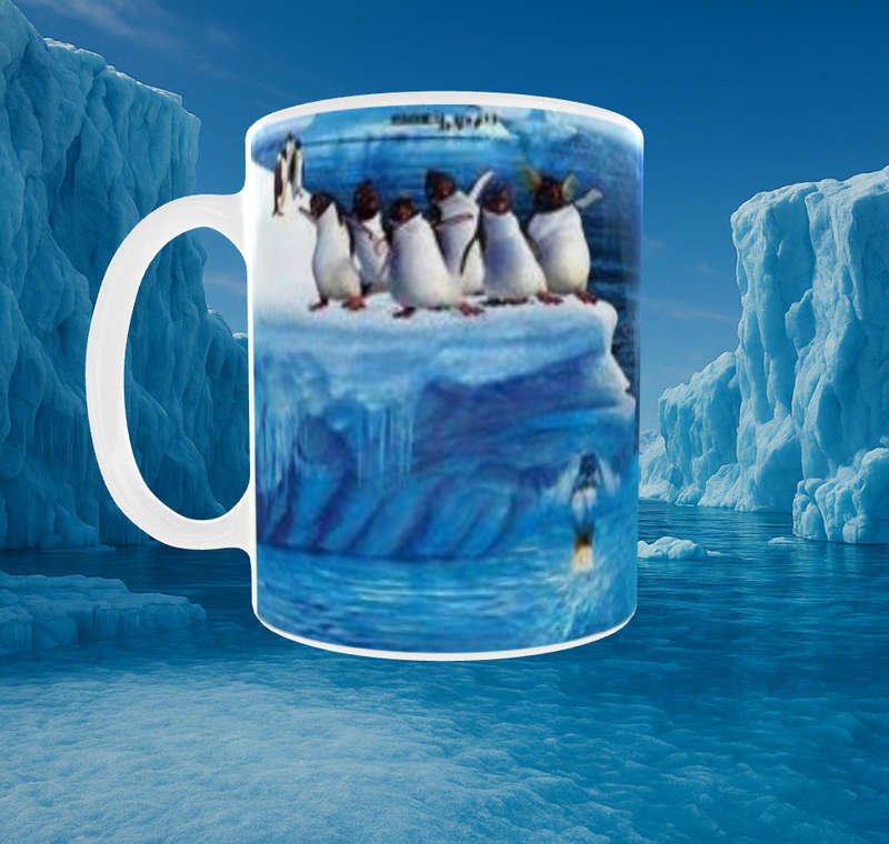 Dancing Mumble on Ice Mug  Happy Feet Penguin Design  11oz by Mojo Prints