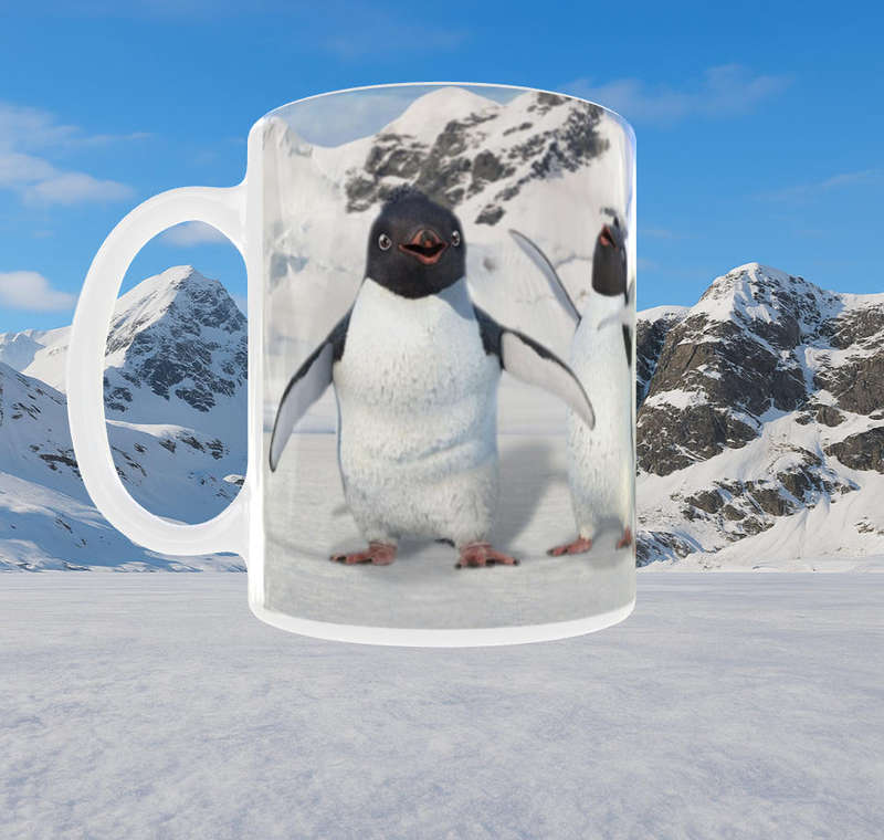 Happy Feet Amigos Mug  Dancing Penguin Squad  11oz Ceramic Mug by Mojo Prints