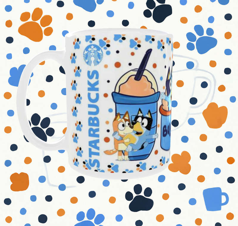 Bluey Starbucks Mug  Coffee Cup Character Fun | 11oz Cartoon Collector Cup