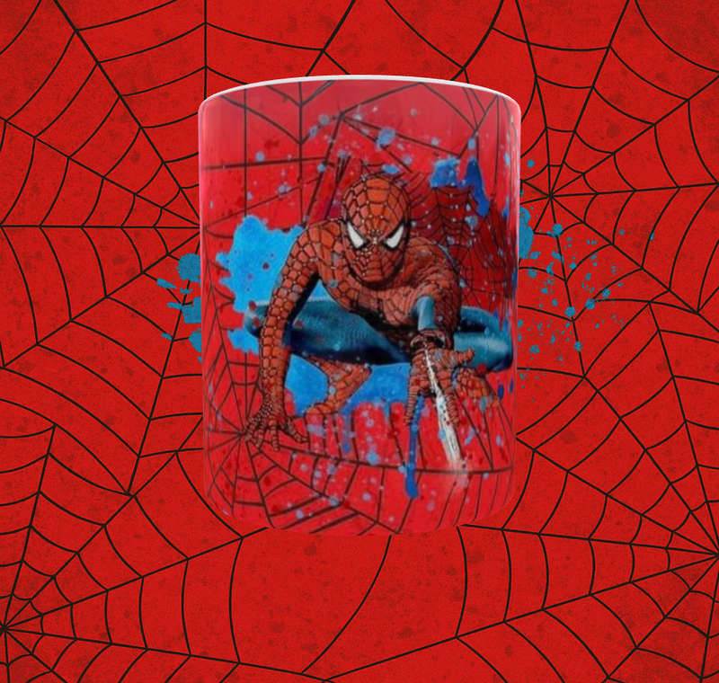 Spider-Man Web Slinger Mug  Comic Style Red Splash Design | 11oz Ceramic Mug
