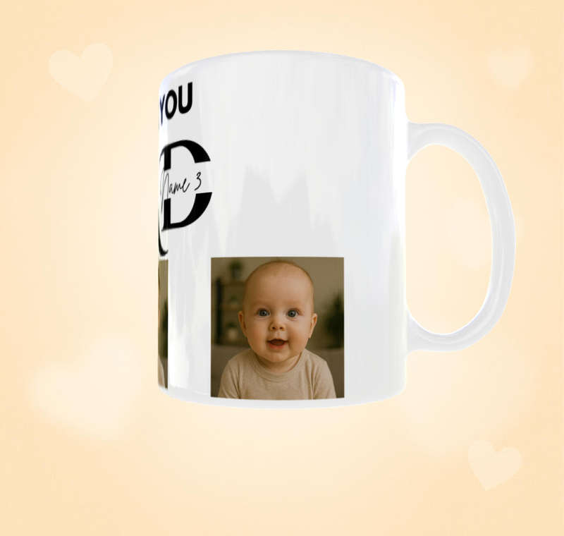 We Love You Dad  Personalized Kids Photo Mug for Fathers Day Gift (Add Names)