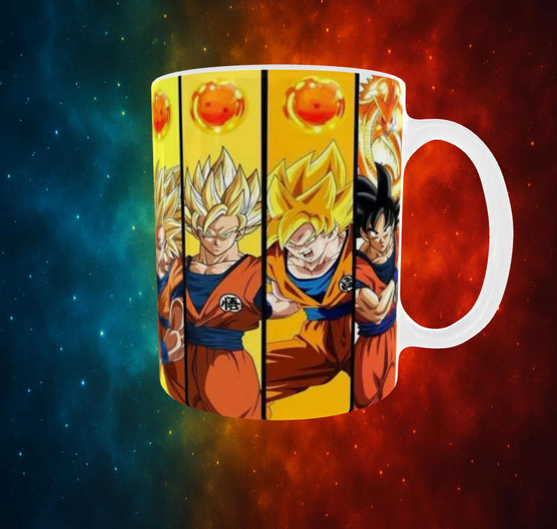 Dragon Ball Z Goku Transformations Mug  Anime Power Evolution Gift (11oz)