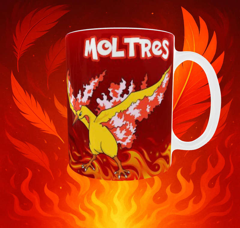 Moltres Pokémon Mug  Legendary Fire Bird | 11oz Ceramic Sublimation Mug | Pokémon GO Gift