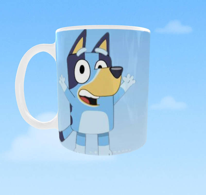 Bluey Character Mug  Fun Cartoon Cup for Kids & Fans | 11oz Ceramic Gift