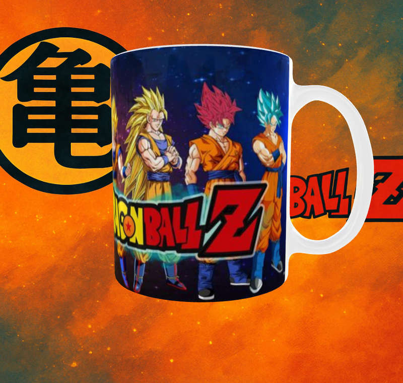Dragon Ball Z Goku Evolution Mug  Full Wrap Design | Anime Gift | DBZ Mug Collectible | Mojo Prints