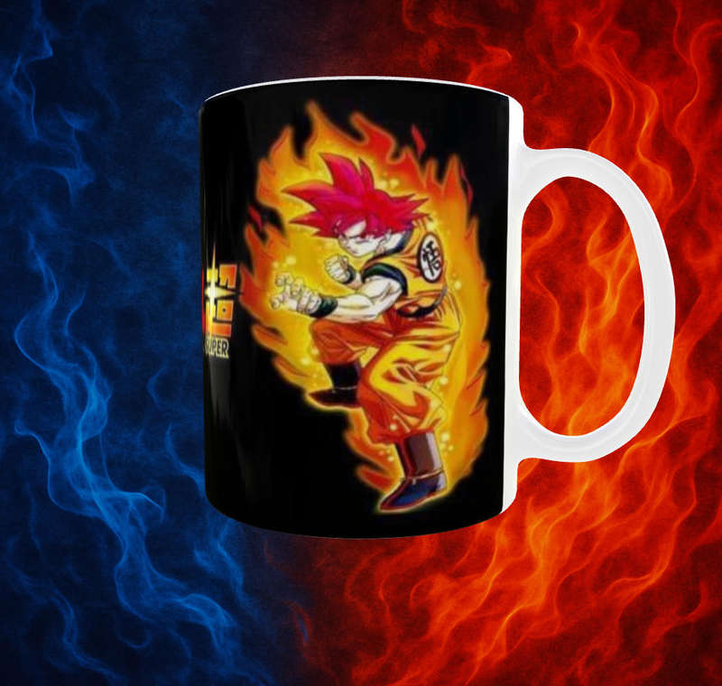  Dragon Ball Super Goku Blue vs Red Mug  11oz Sublimation Wrap 