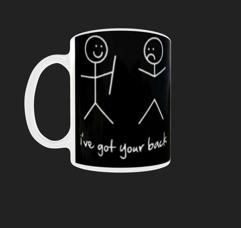  I've Got Your Back - Funny Stick Figure Mug 