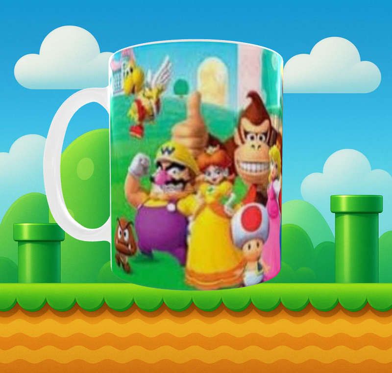 Yoshi Super Mario Mug - Colourful 11oz Ceramic Gift for Gamers | Mojo Prints