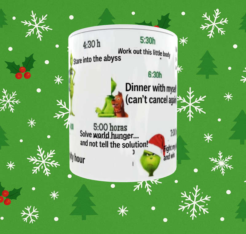 Funny Grinch Christmas Mug  My Tight Schedule Wont Let Me!  11oz Sublimation Gift Mug