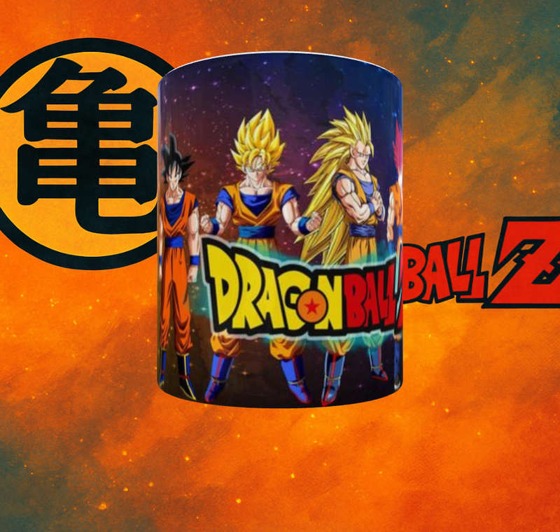 Dragon Ball Z Goku Evolution Mug  Full Wrap Design | Anime Gift | DBZ Mug Collectible | Mojo Prints