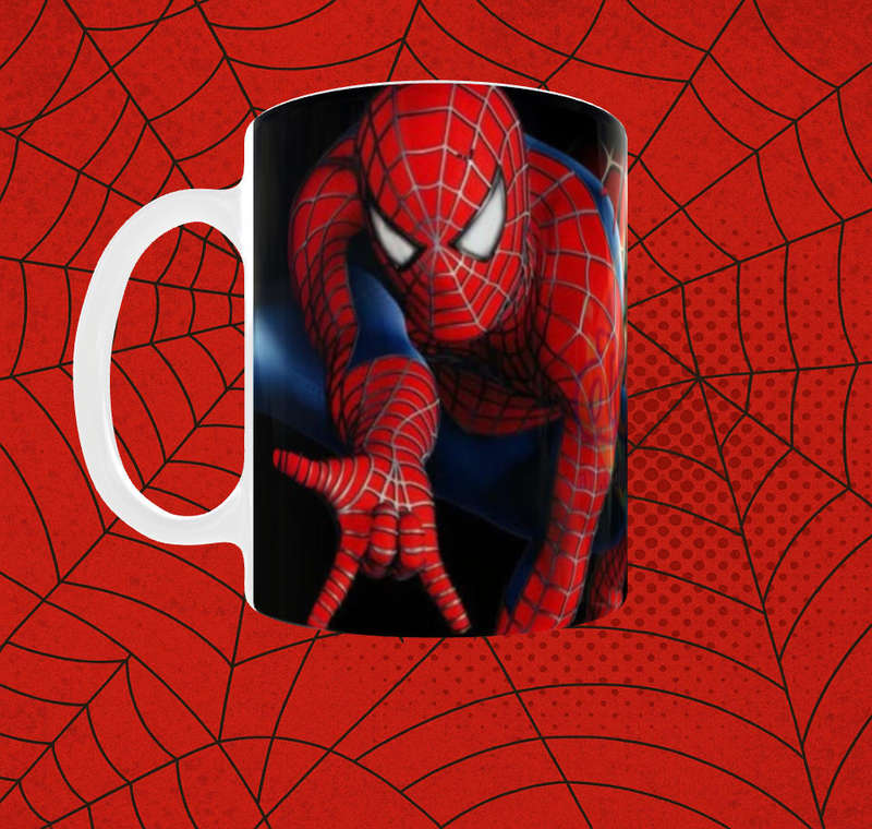 Spiderman Action Web Crawl Mug  11oz Ceramic Kids Gift
