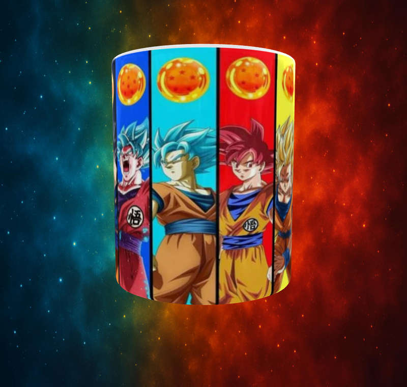 Dragon Ball Z Goku Transformations Mug  Anime Power Evolution Gift (11oz)