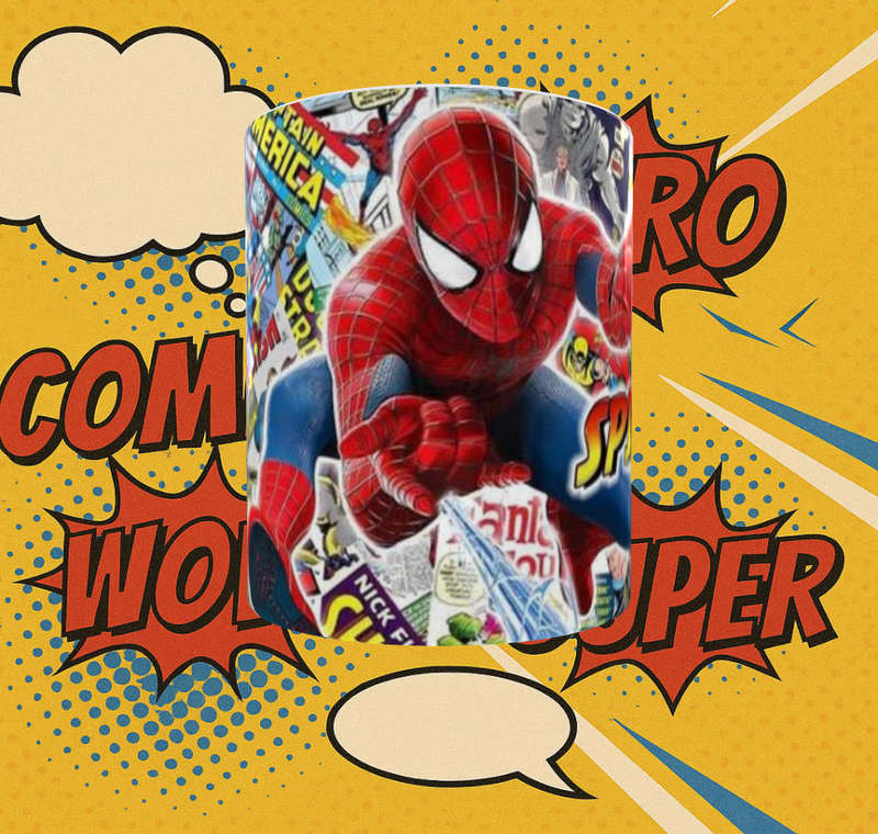 Spider-Man Comic Book Mug  Superhero Collage Design | Perfect Gift for Kids & Marvel Fans