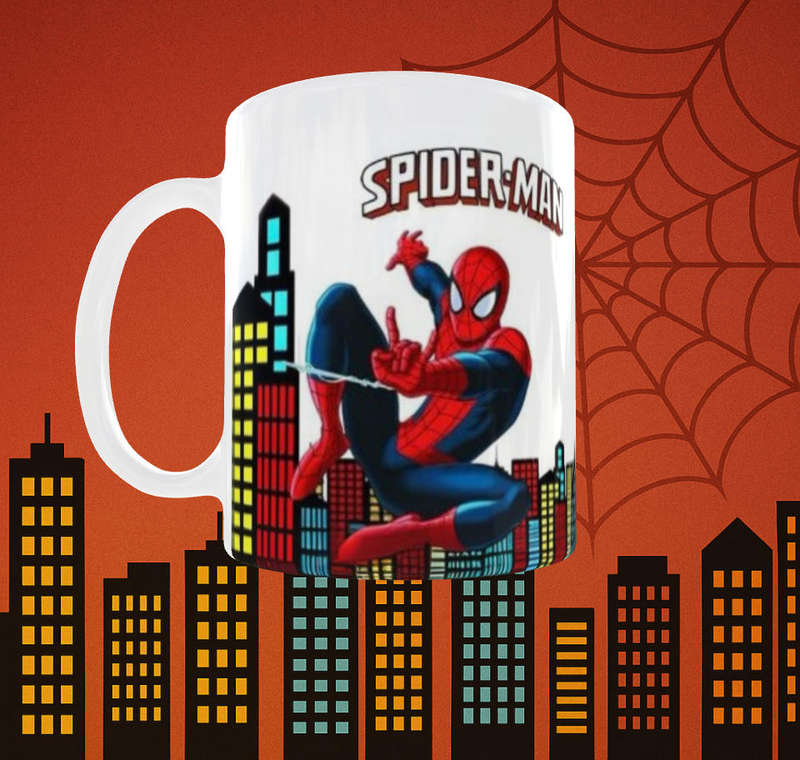  Spider-Man City Swing Mug  11oz Colourful Skyline Wrap | Perfect Superhero Gift