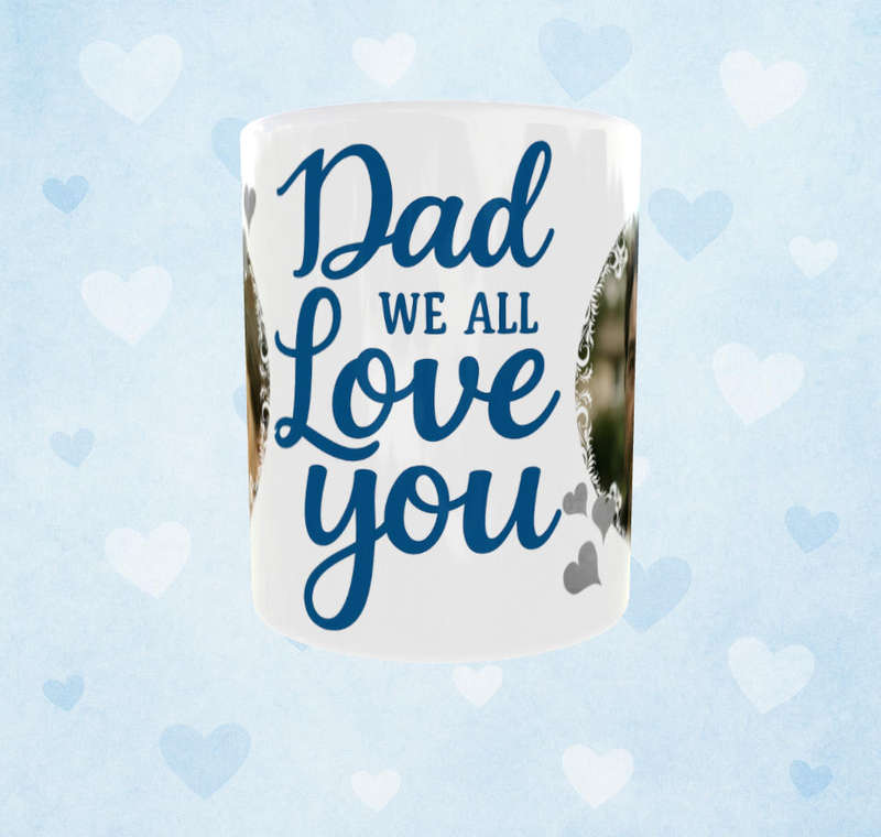 Fathers Day Mug  Personalized Gift | Custom Photo & Name | "This Dad Belongs To" Handprint Design