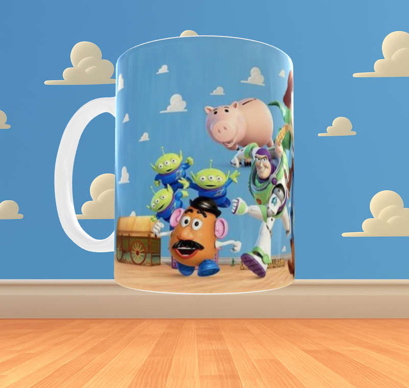 Toy Story Mug - Buzz Lightyear, Woody & Friends  Fun 11oz Coffee Cup for Disney Fans