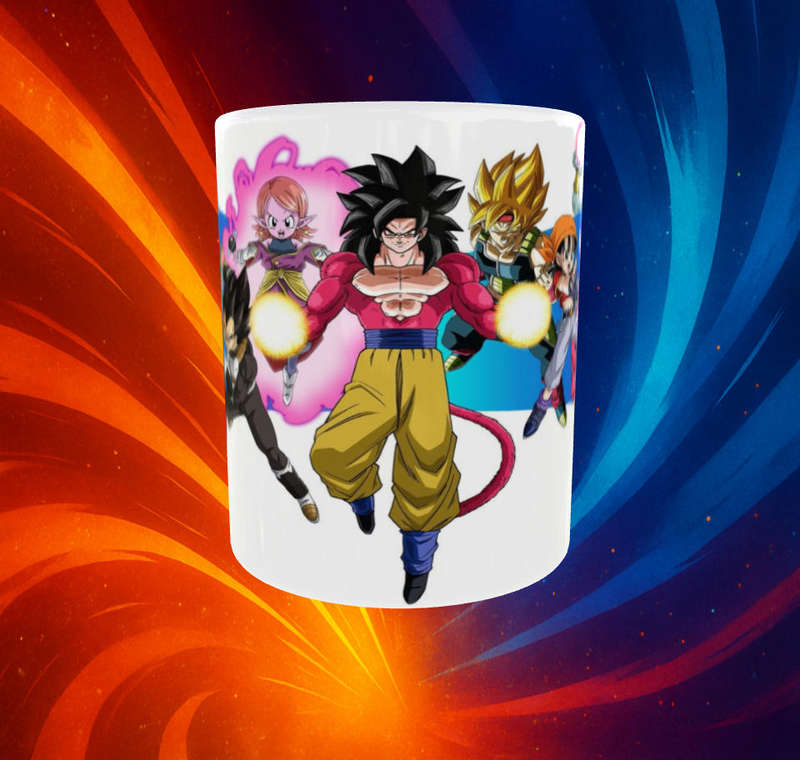Dragon Ball Z Super Saiyan Mug  Full Cast Battle Wrap | Goku, Vegeta, Trunks & More