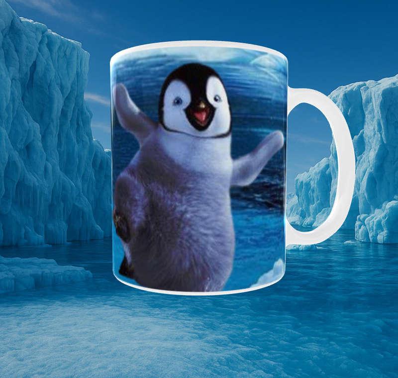 Dancing Mumble on Ice Mug  Happy Feet Penguin Design  11oz by Mojo Prints