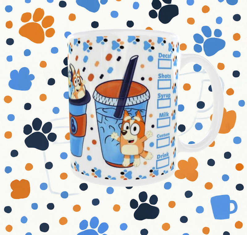 Bluey Starbucks Mug  Coffee Cup Character Fun | 11oz Cartoon Collector Cup