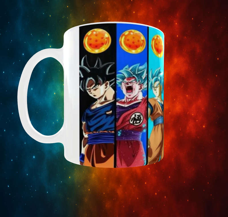Dragon Ball Z Goku Transformations Mug  Anime Power Evolution Gift (11oz)